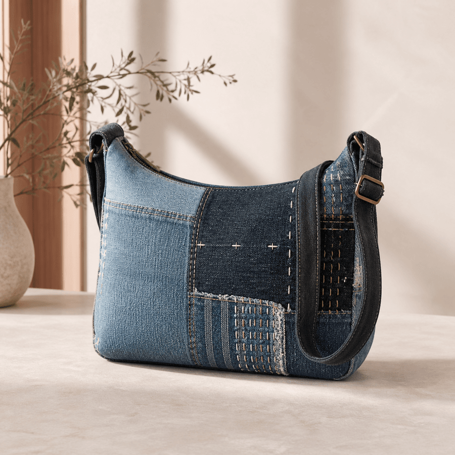 Reworked Denim Shoulder Bag development placeholder image, lifestyle