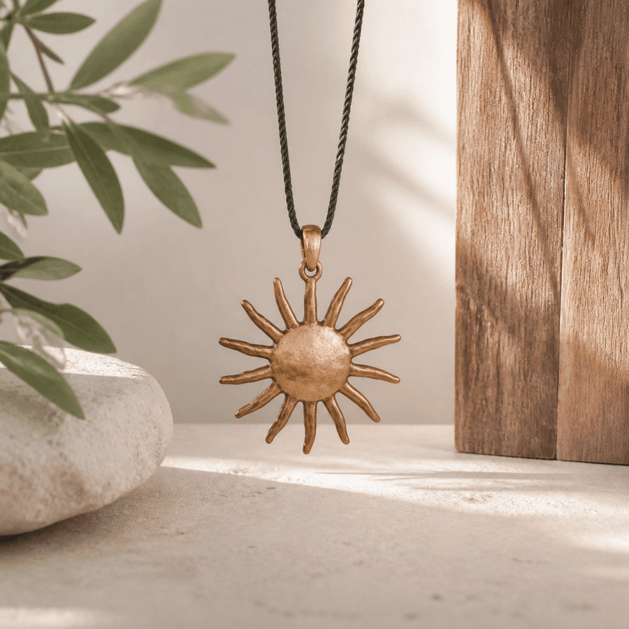 Hammered Sun Pendant development placeholder image, lifestyle